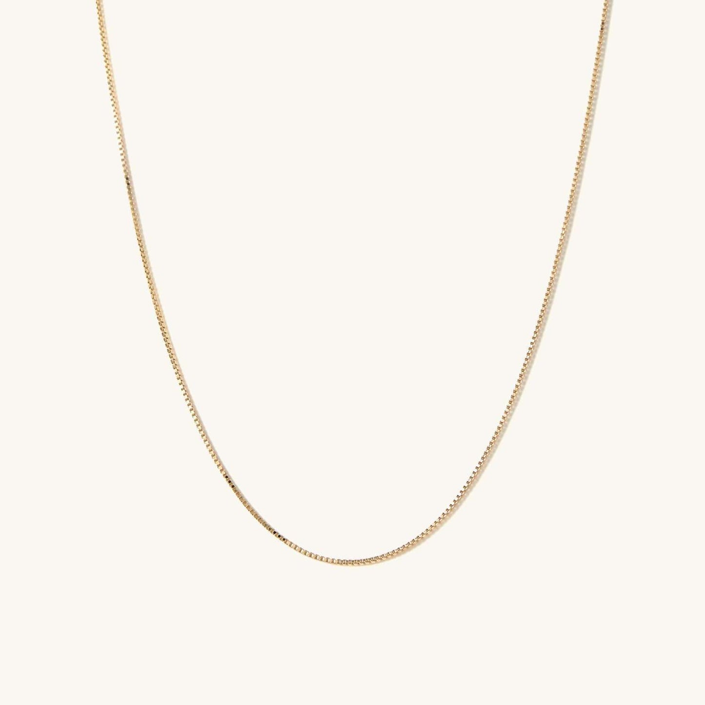 Box Necklace - Simple Gold Chain for Everyday Wear