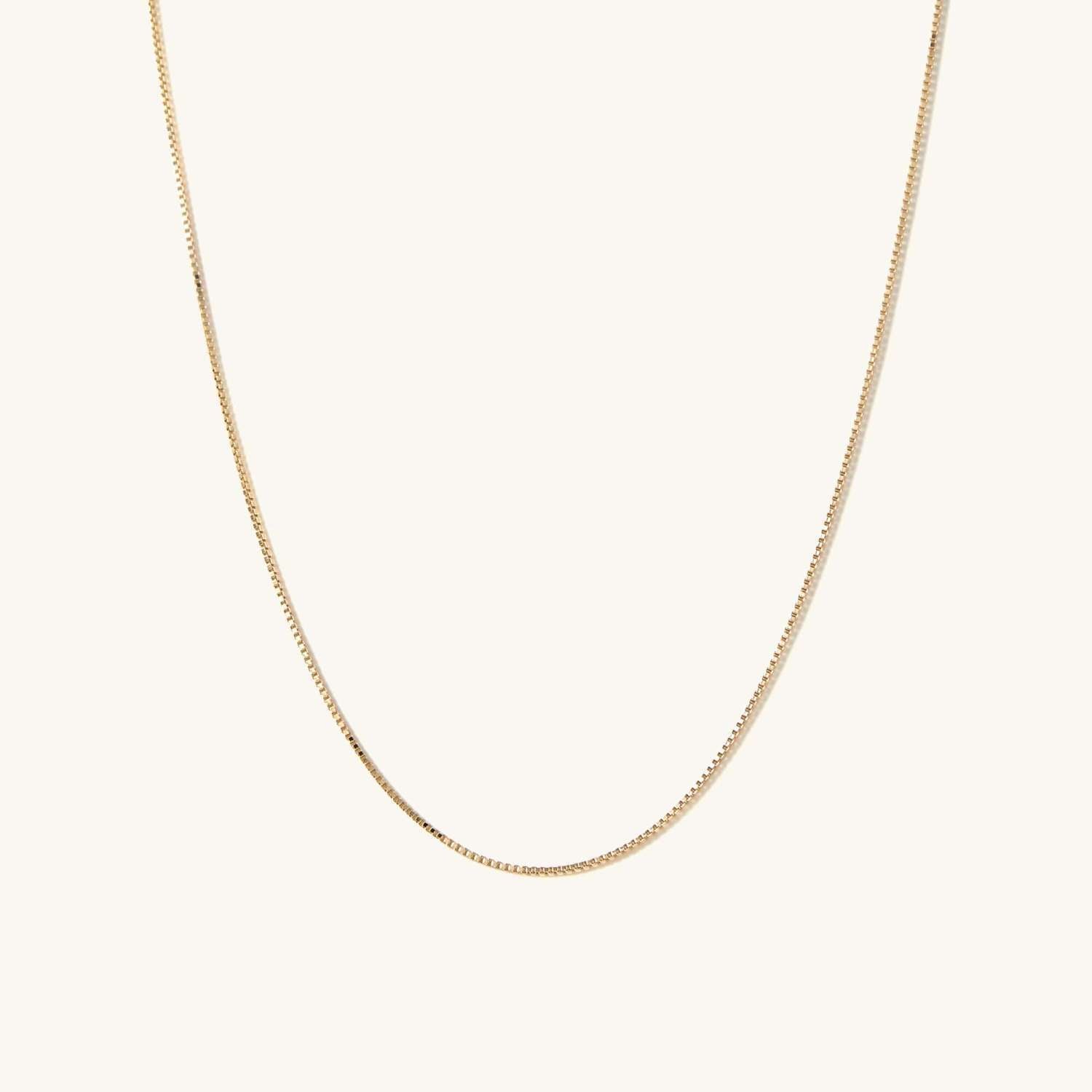 Box Necklace - Simple Gold Chain for Everyday Wear