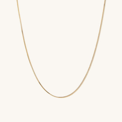 Box Necklace - Simple Gold Chain for Everyday Wear