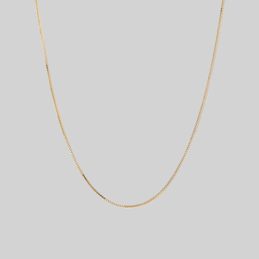 Box Necklace - Simple Gold Chain for Everyday Wear