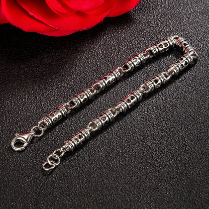 Hollow Bracelet - Detailed Silver Chain Bracelet