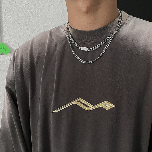 Mixed Cuban Chain - Two-Tone Chain Necklace