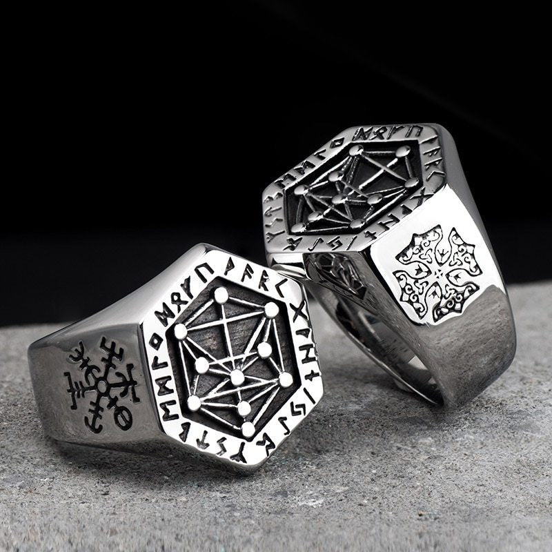 Viking Ring - Bold Silver Rings with Norse Design