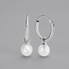 S925 Sterling Silver Pearl Pendant Eardrop Earring