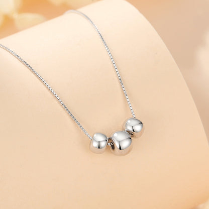 Small Pearls Necklace - Delicate Silver Pearl Pendant