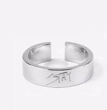 Stay Ring - Silver Band with Engraved Text