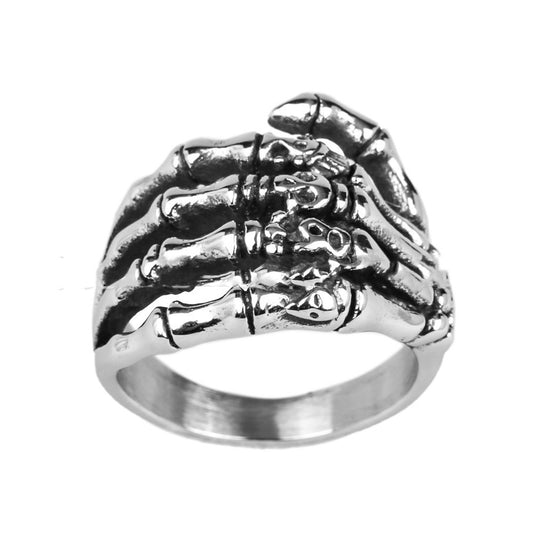 Palm Skull Ring - Bold Skeleton Hand Design